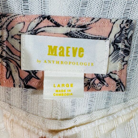 Anthropologie Maeve Vanna Cowl Neck Cream Soft Pullover L - Picture 5 of 9
